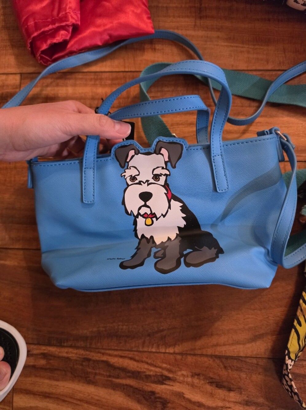 Marc Tetro Blue Schnauzer Graphic Crossbody Brand New